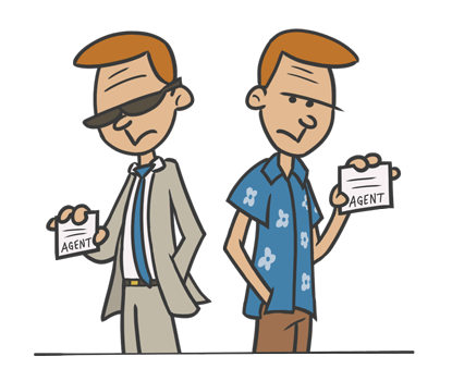 Undercover agent cartoon