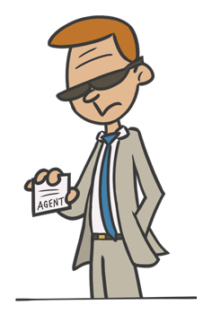Agent wearing suit and shades.