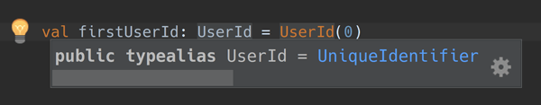 Screen shot of quick documentation for a type alias in IntelliJ IDEA.