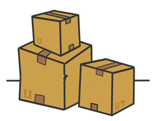 Cartoon boxes.