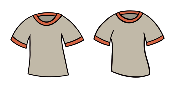 Two shirts that are identical.