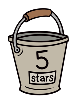 一个标有'stars'的桶，里面有数字5。